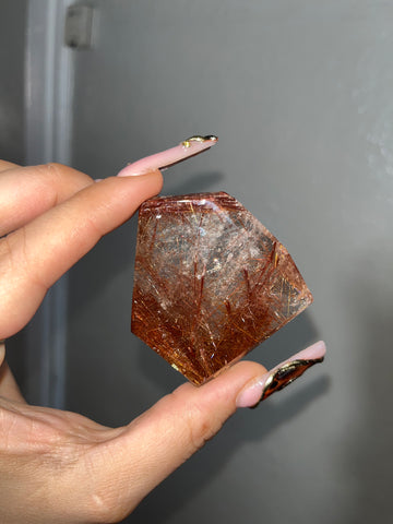 Copper Rutile in Quartz freeform
