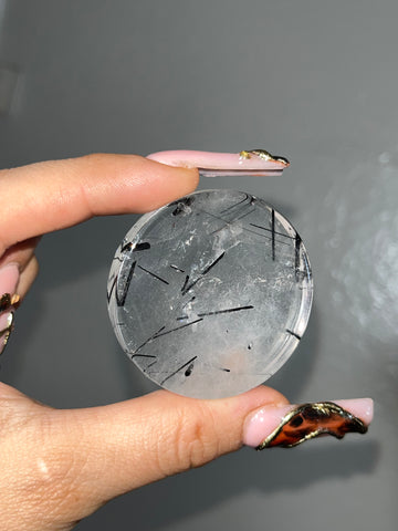 Black Tourmaline in Quartz “Disc”