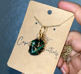 Malachite Wire Wrapped Charm