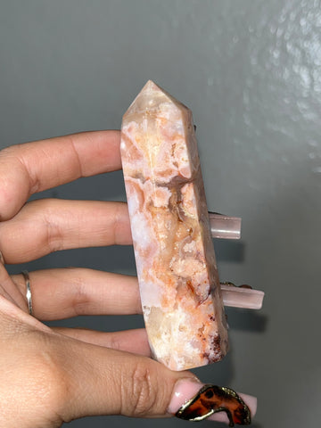 Flower Agate / Carnelian tower (A)