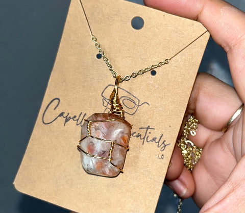 Sunstone Wire Wrapped Charm