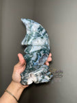 Moss Agate Moon Face