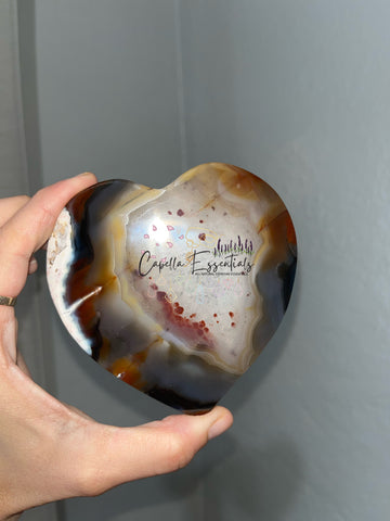 Brazilian Agate Heart Slice