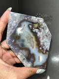 Black Flower Agate Slab