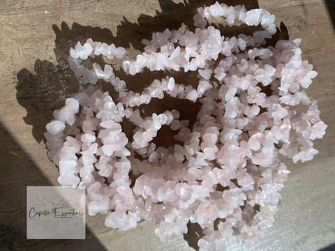 Rose Quartz Crystal Chip Bracelet