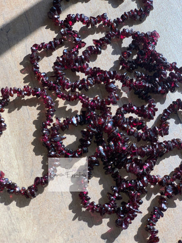 Red Garnet Crystal Chip Bracelet