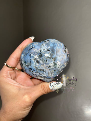 Blue Ocean Jasper Heart