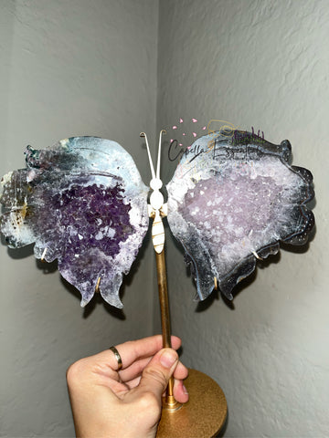 Druzy Agate Butterfly Wings