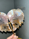 Pink Amethyst/ Flower Agate Angel Wings